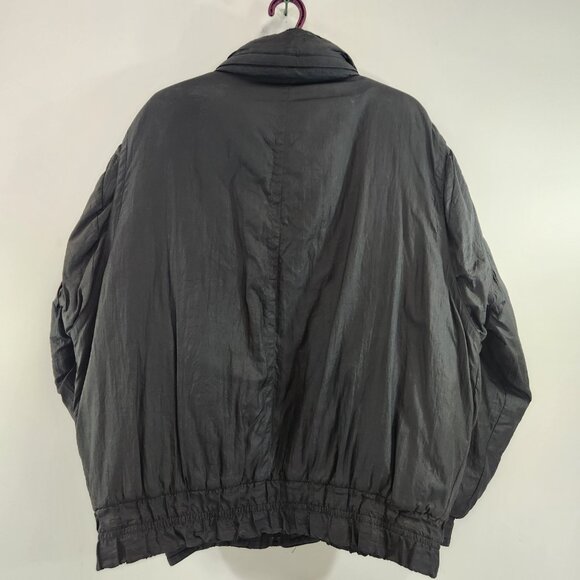 Vintage 90s Black & Yellow Nylon Insulated Bomber Jacket Unisex - Picture 6 of 13